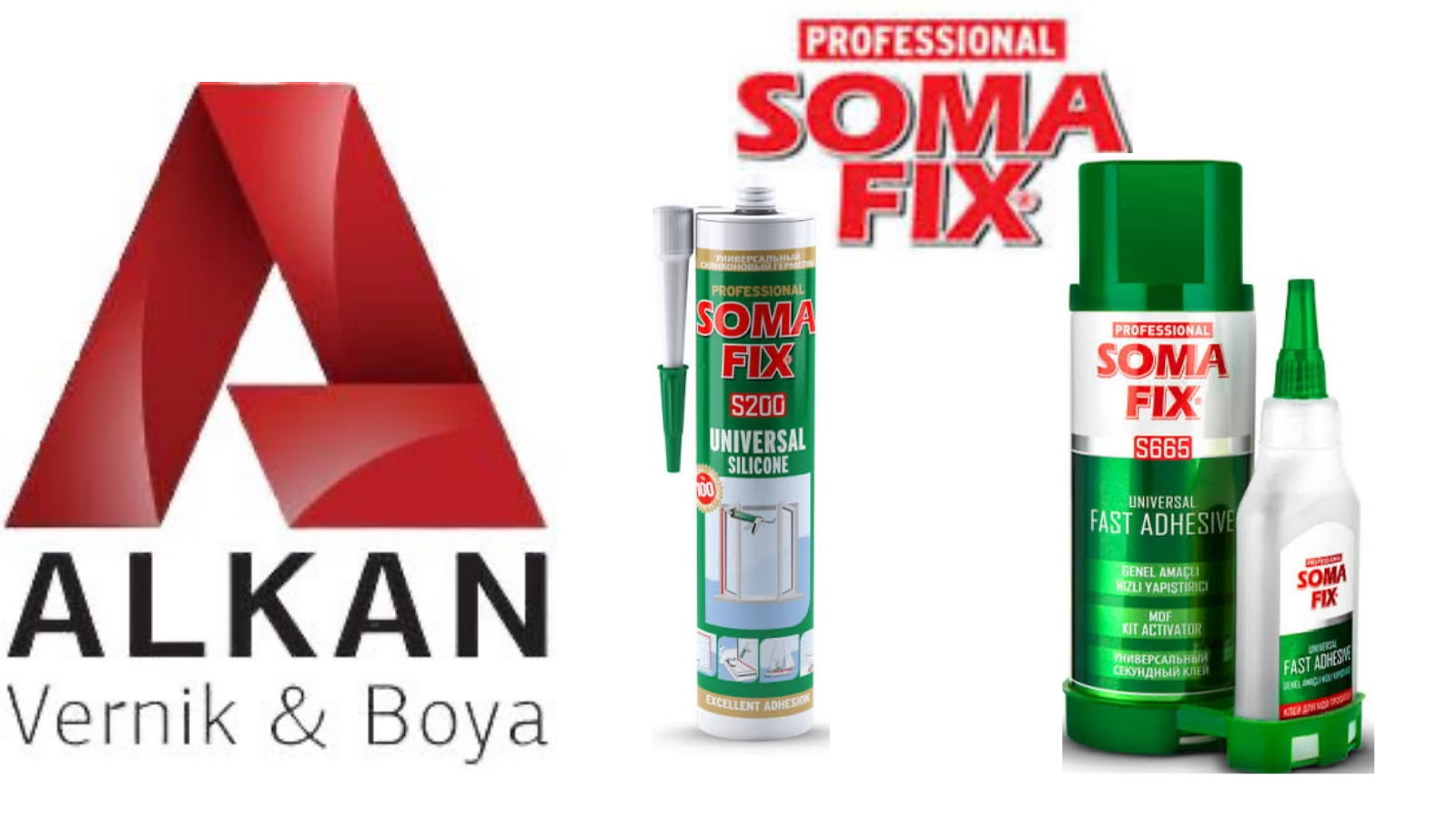 Alkan Vernik & Boya bayisinde Soma Fix silikon ve yapıştırıcı ürünleri